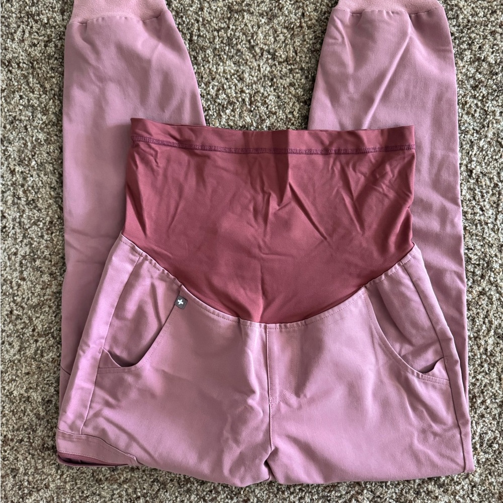 Pink Maternity Scrub Pants